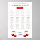 Schattigee Moderne  Rode Kersen Leuke Tafel Grafie Poster (Voorkant)