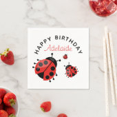 Schattigee moderne rode lieveheersbeestje Happy Bi Servet (Insitu)