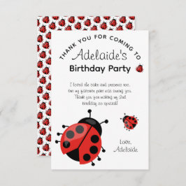 Schattigee moderne rode lieveheersbeestje verjaard bedankkaart