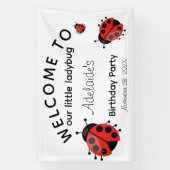 Schattigee moderne rode lieveheersbeestje Welkom o Spandoek (Verticaal)