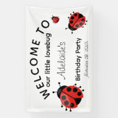 Schattigee moderne rode lovebug Welkom op de verja Spandoek (Verticaal)