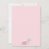 Schattigee moderne roze bloementhee voor twee baby kaart (Achterkant)