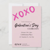 Schattigee moderne roze Galentine's Day Party Kaar Feestdagenkaart (Voorkant)