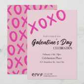 Schattigee moderne roze Galentine's Day Party Kaar Feestdagenkaart (Voorkant / Achterkant)