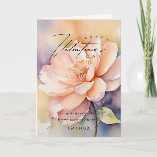 Schattigee moderne Rozen Valentijnsdag kaart (Voorkant)