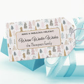 Schattigee moderne rustieke kerstbomen wintervakan cadeaulabel