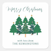 Schattigee moderne rustieke kerstboom Sticker (Voorkant)