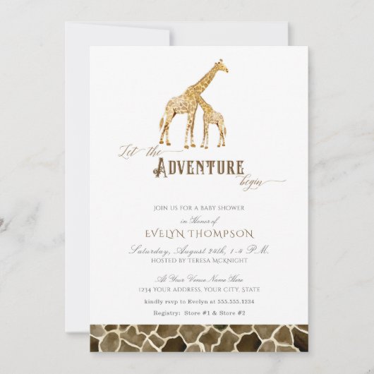 Schattigee moderne Safari Adventure Baby shower Gi Kaart (Voorkant)