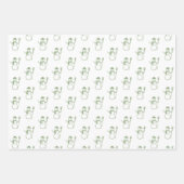 Schattigee Moderne Sage Groene Sneeuwman Kerstbome Inpakpapier Vel (Voorkant 3)