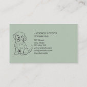 Schattigee Moderne Salie Groene Hondenoppas, Puppy Visitekaartje (Achterkant)