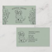 Schattigee Moderne Salie Groene Hondenoppas, Puppy Visitekaartje (Voorkant / Achterkant)