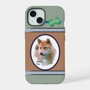 Schattigee moderne Shiba Inu hondenkunst iPhone 15 Case