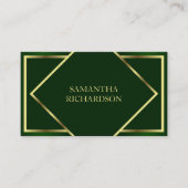 Schattigee moderne smaragdgroen en gouden professi visitekaartje (Voorkant)