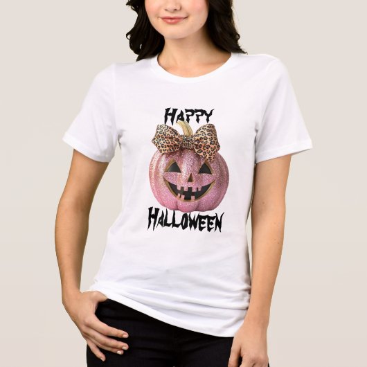 Schattigee moderne sprankelende Coquette Halloween Tri-Blend Shirt (Voorkant)