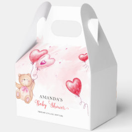 Schattigee moderne teddybeer hart ballon Baby show Bedankdoosjes