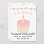 Schattigee, moderne verjaardagstaart uitnodiging (Voorkant / Achterkant)