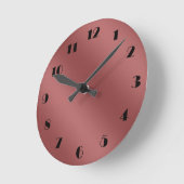 Schattigee moderne Waterverf gradiënt effen rode k Ronde Klok (Hoek)