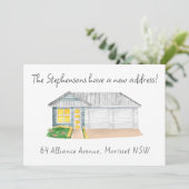 Schattigee moderne Waterverf huis nieuw adres Aankondiging (Staand voorkant)