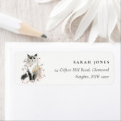 Schattigee moderne Waterverf kerstlicht kattenadre Etiket (Insitu)