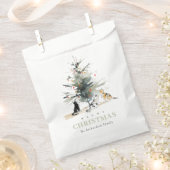 Schattigee moderne Waterverf Meowy kerstboomkatten Bedankzakje (Geknipt)