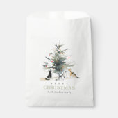 Schattigee moderne Waterverf Meowy kerstboomkatten Bedankzakje (Voorkant)