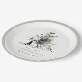 Schattigee moderne Waterverf Meowy kerstboomkatten Papieren Bordje (Gekanteld)