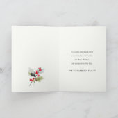 Schattigee Moderne Waterverf Meowy Kerstcadeau Cat Feestdagen Kaart (Binnen)