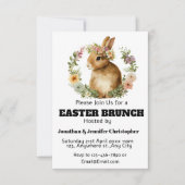 Schattigee Moderne waterverf Paasbrunch konijnenbl Kaart (Voorkant)