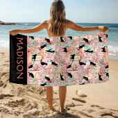 Schattigee moderne Waterverf Paris Cafe Cat gepers Strandlaken