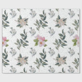 Schattigee moderne witte Waterverf bloemmotief Cadeaupapier (Vlak)