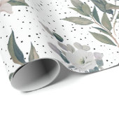 Schattigee moderne witte Waterverf bloemmotief Cadeaupapier (Rol Hoek)