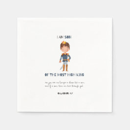 Schattigee moderne zoon van de koning verjaardagsf servet