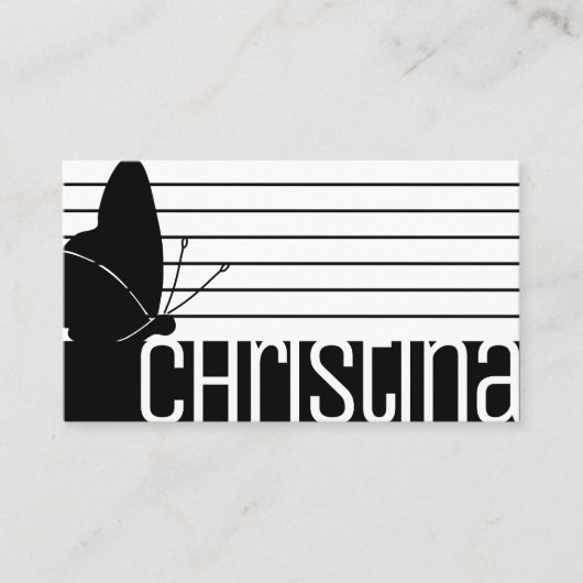 Schattigee moderne zwart wit gestreepte strepen QR Visitekaartje (Voorkant)