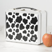 Schattigee Moderne Zwart-wit Koe Patroon Monogram (In situ)