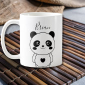 Schattigee moderne zwart-witte panda koffiemok