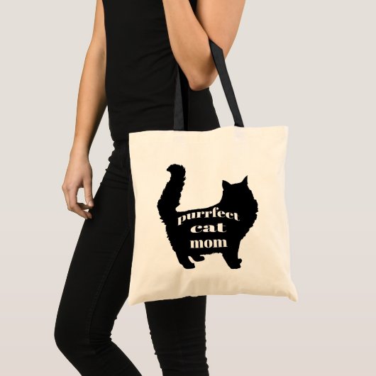 Schattigee moderne zwarte kat moeder tote bag (Voorkant (product))