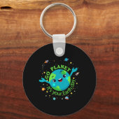Schattigee Moeder Aarde Dag Red onze planeet Vrouw Sleutelhanger (Voorkant)