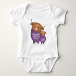 Schattigee moeder & baby Highland koe baby bodysui Romper