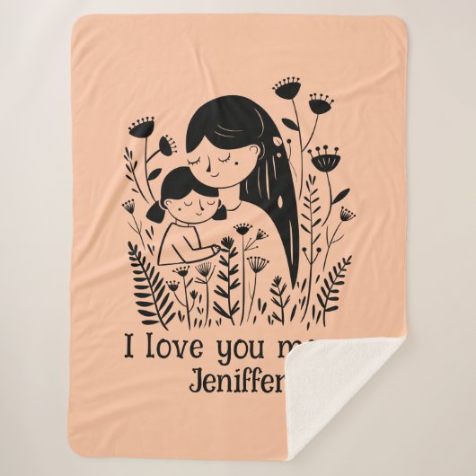 Schattigee moeder & dochter knuffelen Moederdag pe Sherpa Deken (Voorkant)