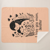 Schattigee moeder & dochter knuffelen Moederdag pe Sherpa Deken (Voorkant (horizontaal))