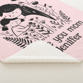 Schattigee moeder & dochter knuffelen Moederdag ro Sherpa Deken (3/4)