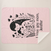 Schattigee moeder & dochter knuffelen Moederdag ro Sherpa Deken (Voorkant (horizontaal))