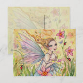 Schattigee Moeder en Baby Fairy Fantasy Illustrati Briefkaart (Voorkant / Achterkant)