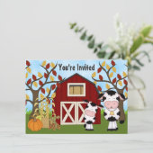 Schattigee moeder en Baby Koe Herfst Baby shower U Kaart (Staand voorkant)