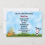 Schattigee moeder en Baby Koe Herfst Baby shower U Kaart (Achterkant)