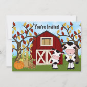 Schattigee moeder en Baby Koe Herfst Baby shower U Kaart (Voorkant)