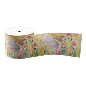 Schattigee moeder en baby meisje Fairy Fantasy Art Grosgrain Lint (Spoel)