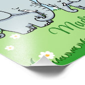 Schattigee moeder en Baby olifant, gepersonaliseer Foto Afdruk (Hoek)