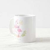 Schattigee moeder en dochter Flamingo Glitter Flor Koffiemok (Voorkant links)