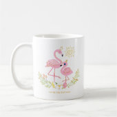 Schattigee moeder en dochter Flamingo Glitter Flor Koffiemok (Links)